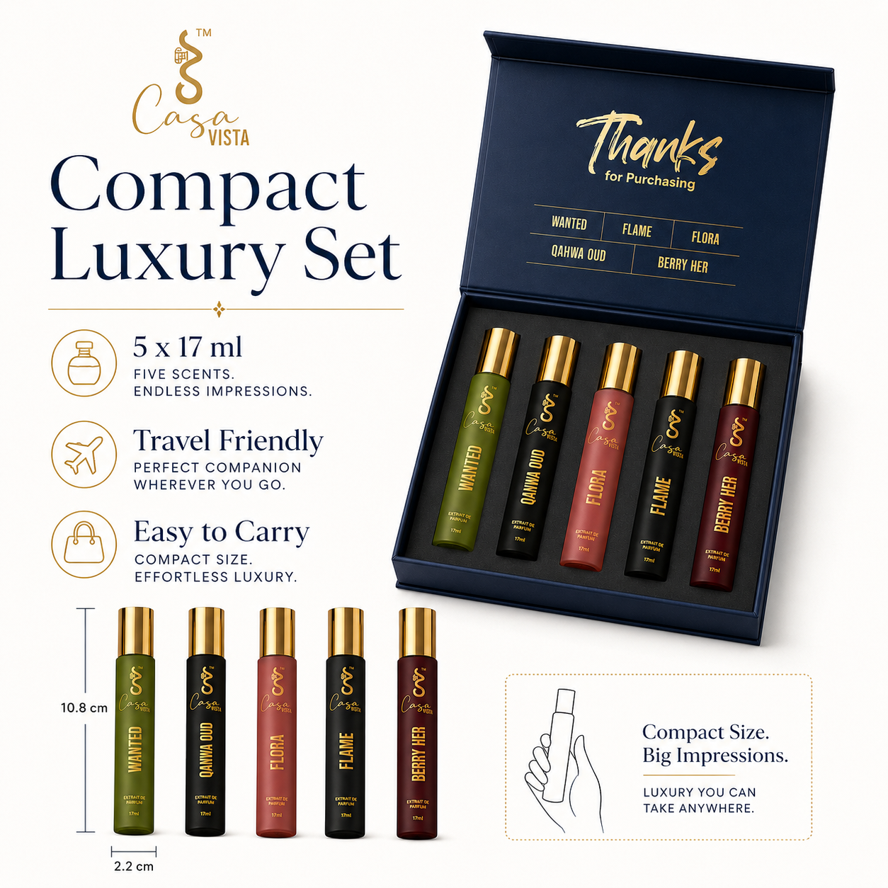 Casa Vista Gift Set – All 5 Signature Fragrances | 17ml × 5