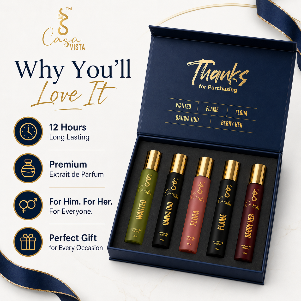 Casa Vista Gift Set – All 5 Signature Fragrances | 17ml × 5